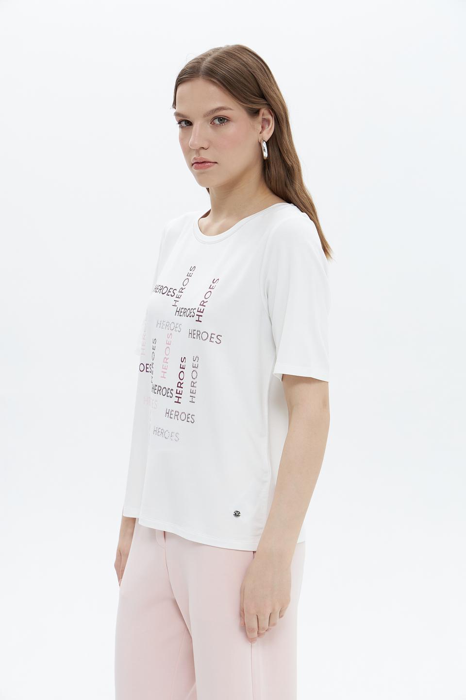 Футболка Monari с принтом Heroes белый