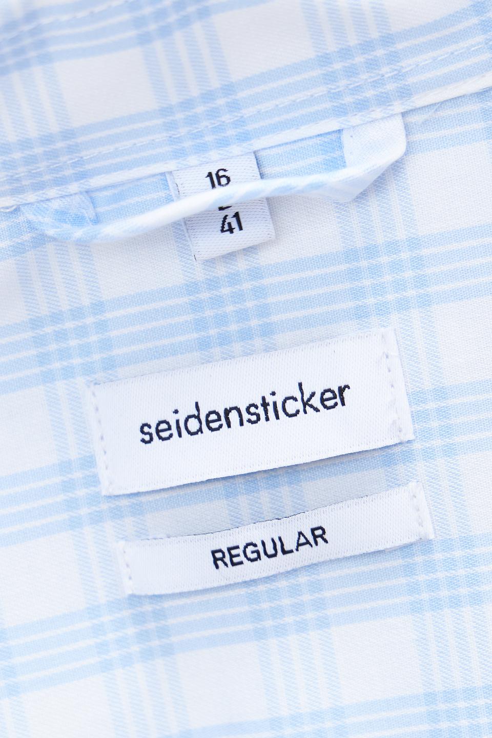 Рубашка кр Seidensticker в клетку голубая