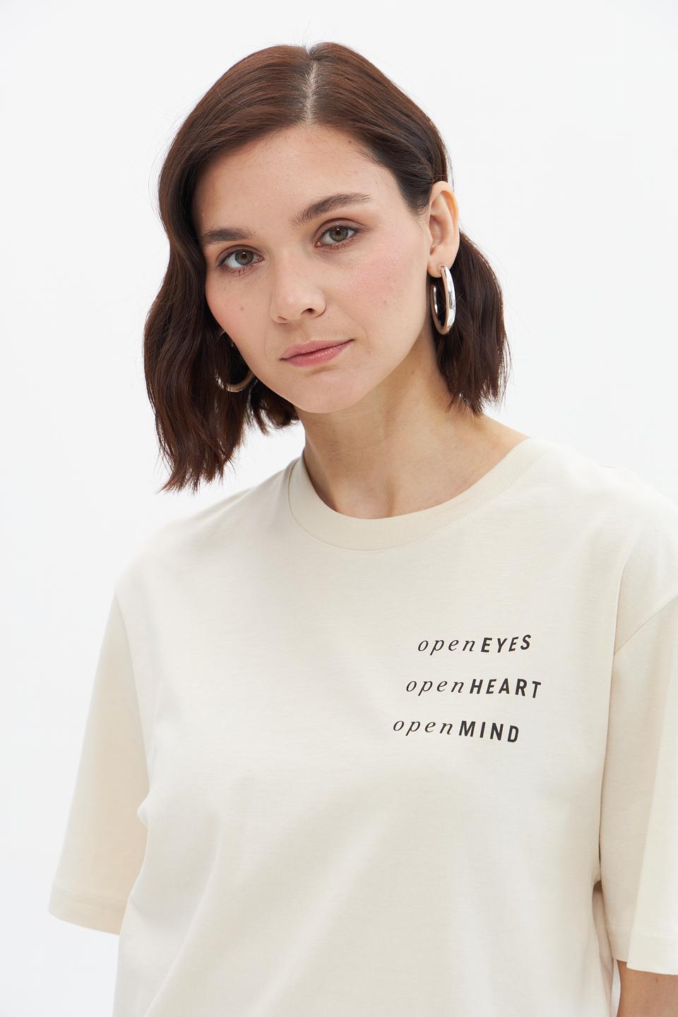 Футболка Marc O Polo с принтом бежевая