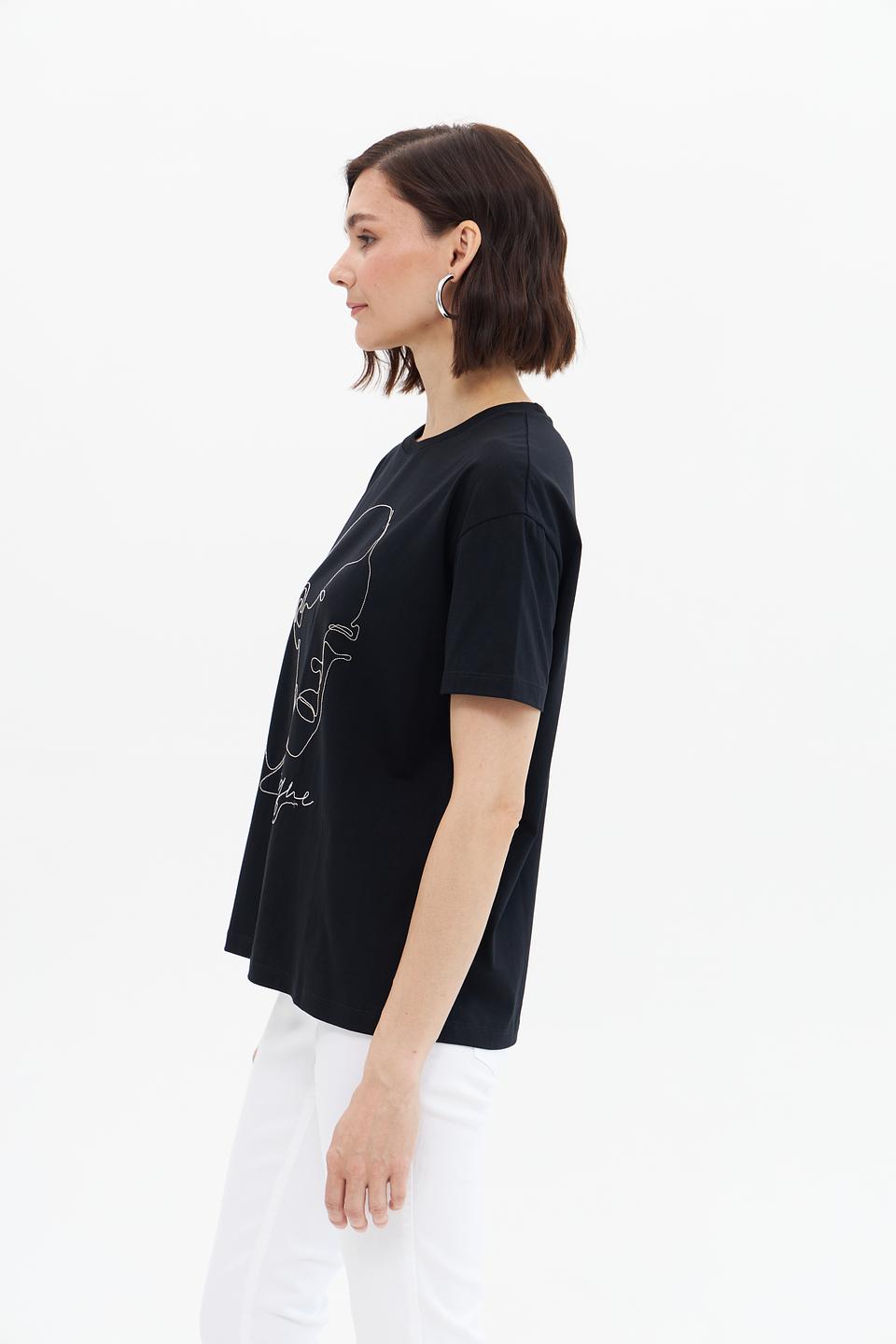 Футболка UNQ с принтом чёрная