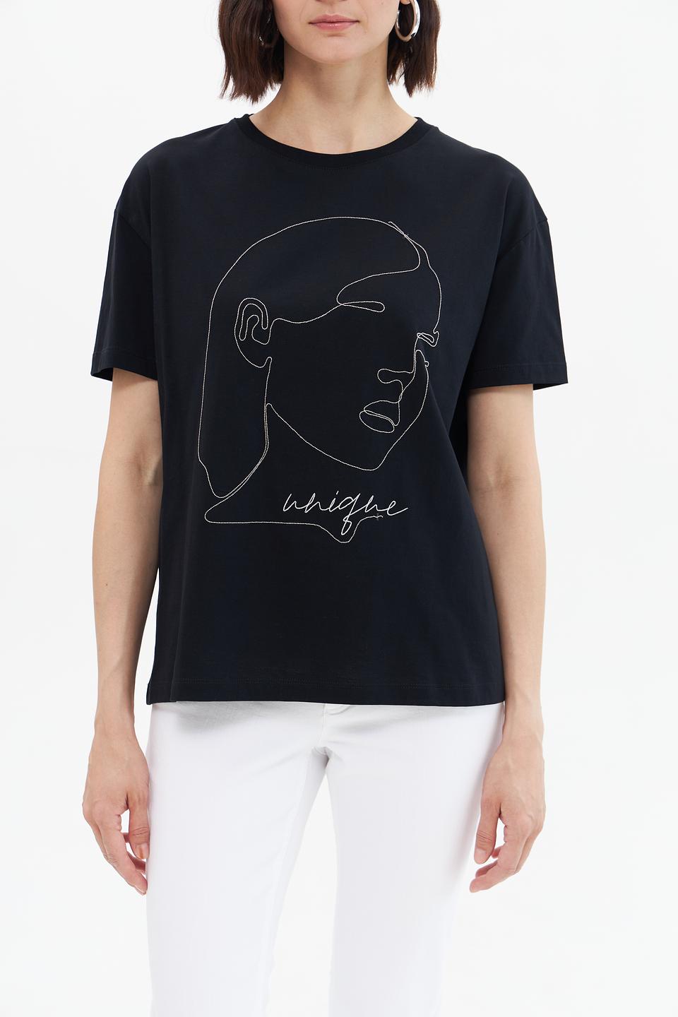 Футболка UNQ с принтом чёрная