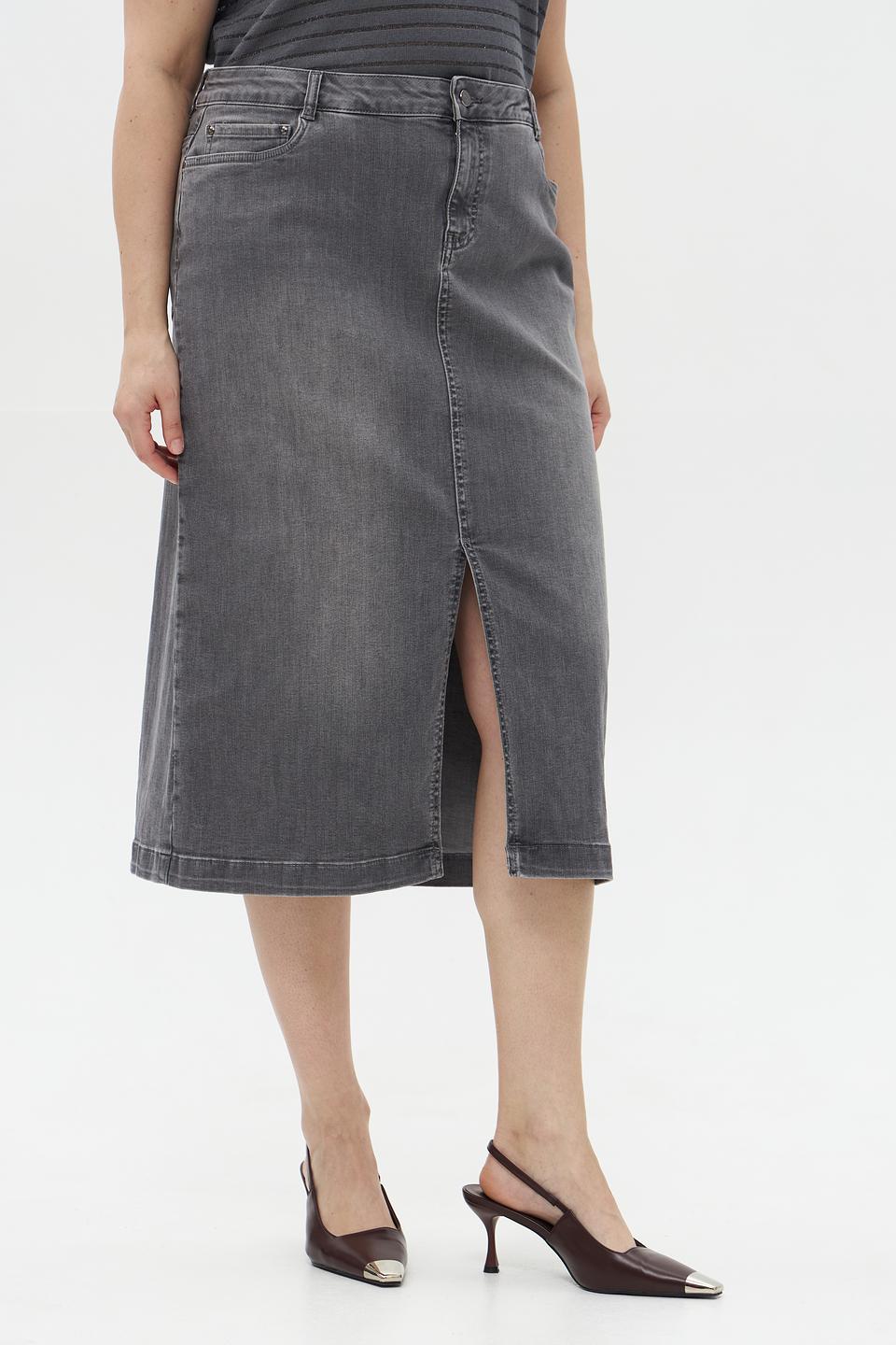 Юбка джинсовая Lebek серая