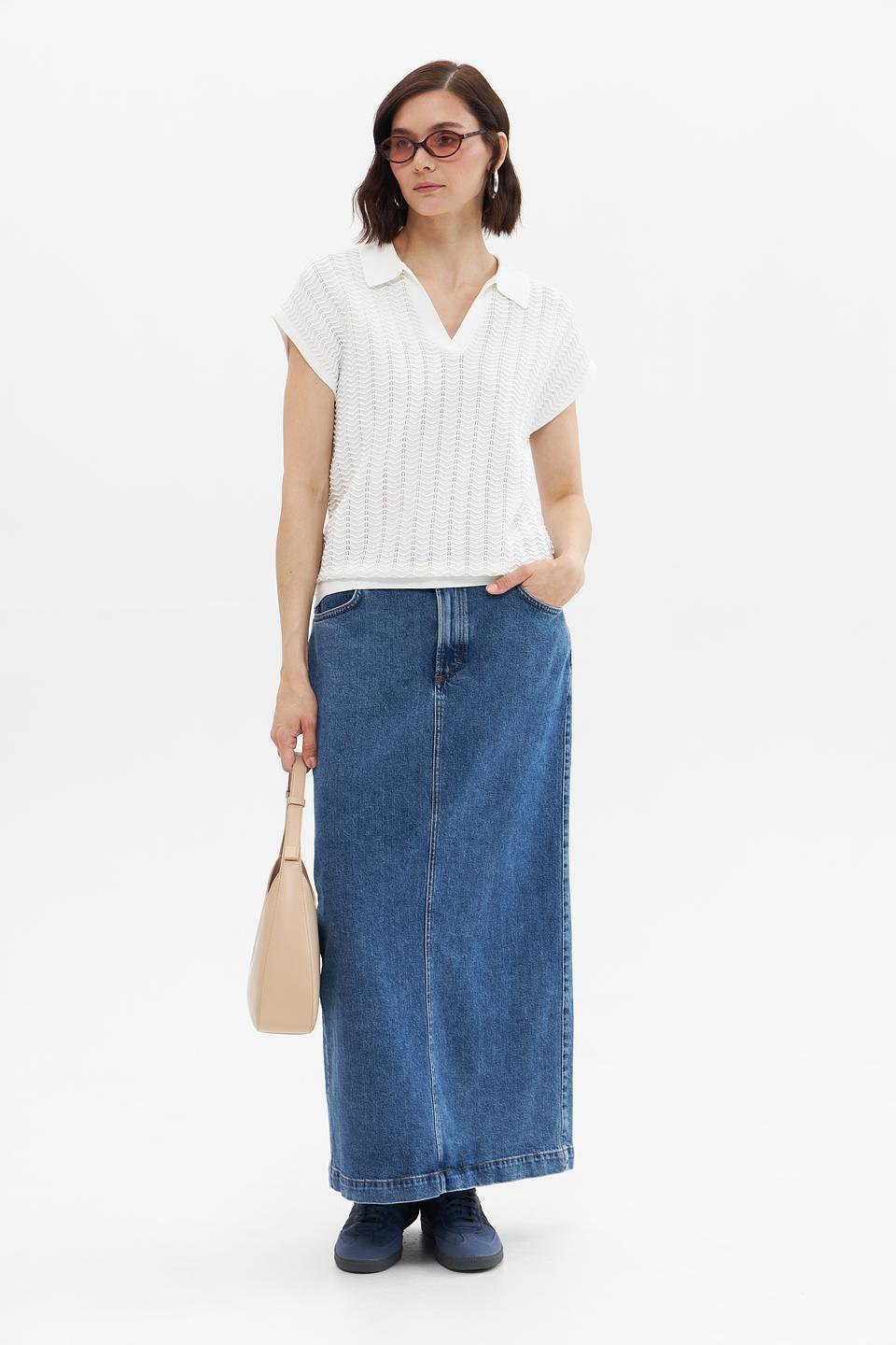 Пуловер Cinque с воротником-поло белый