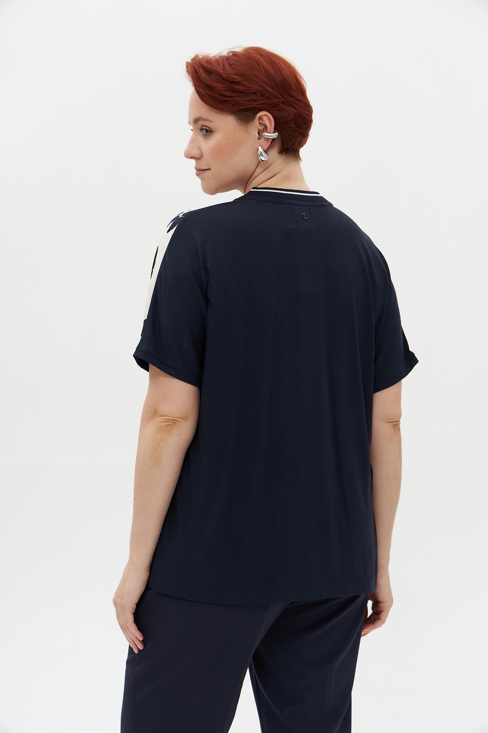 Блуза Frapp с принтом бежево-чёрный