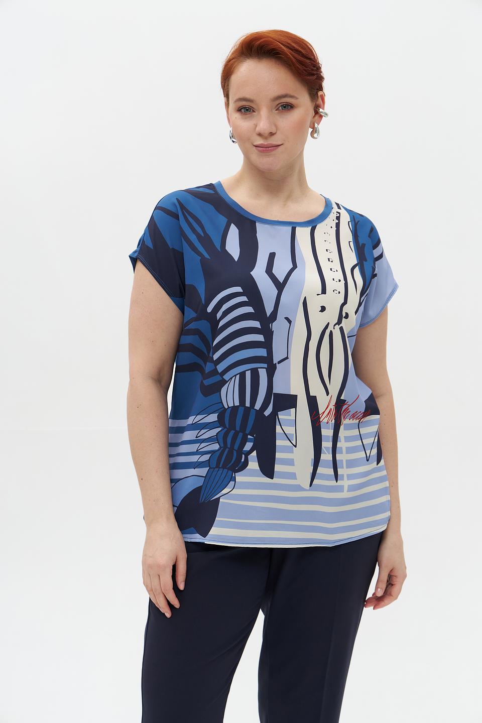 Блузка Lebek с принтом креветок