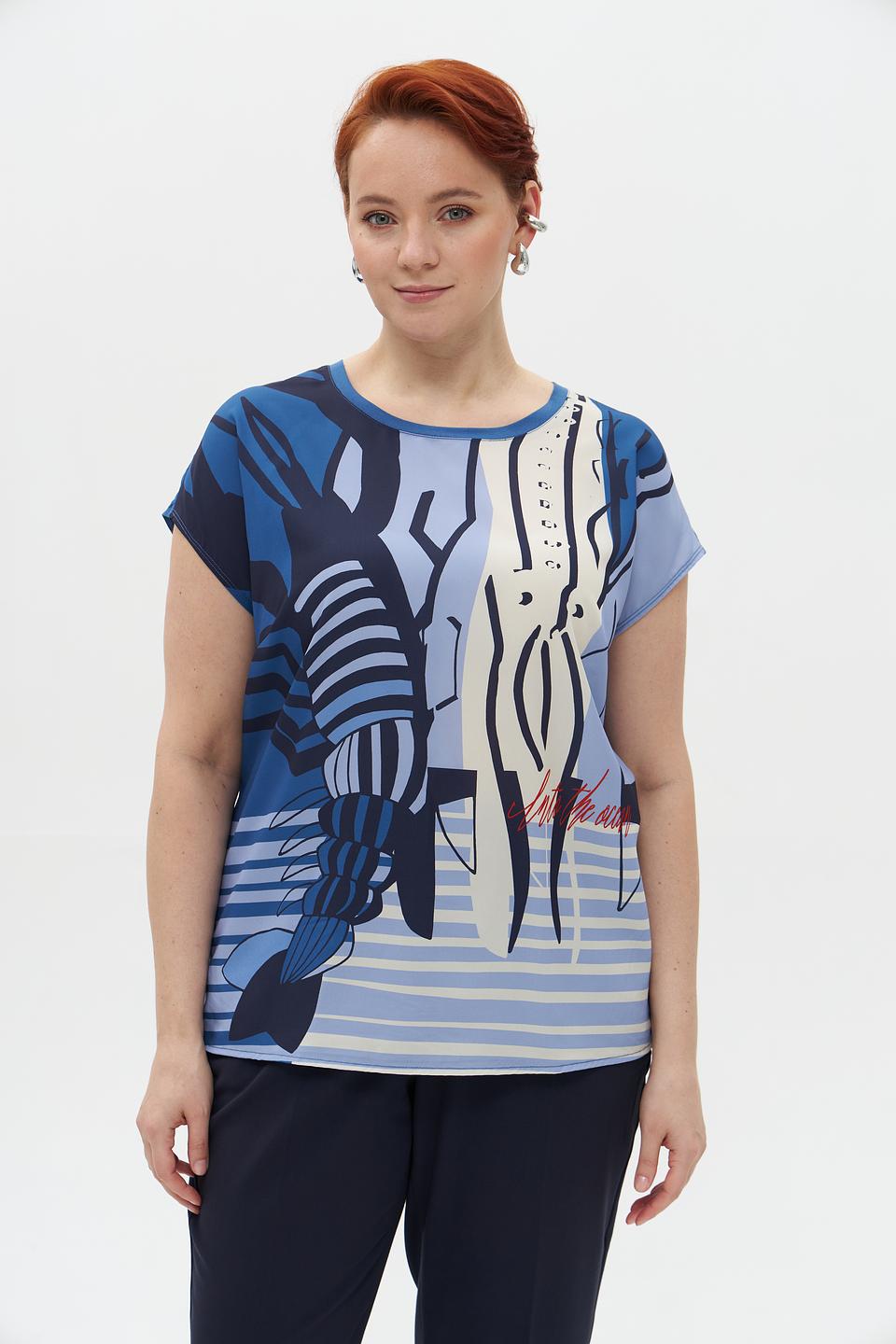 Блузка Lebek с принтом креветок