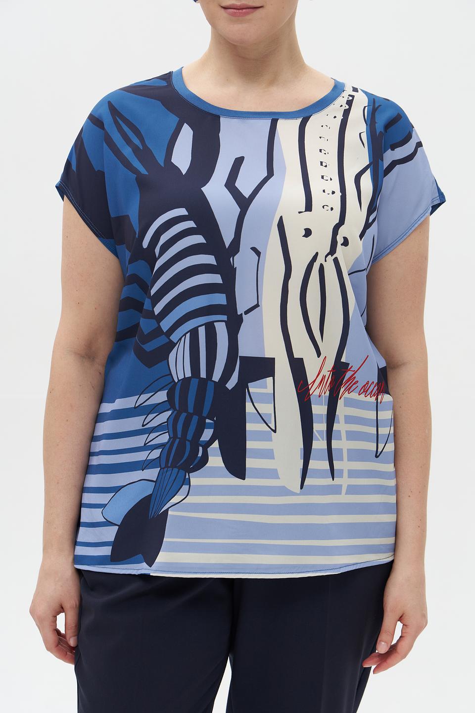 Блузка Lebek с принтом креветок