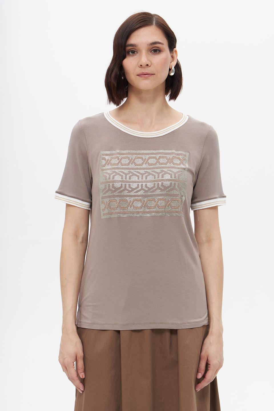 Футболка Tuzzi с узором бежевая