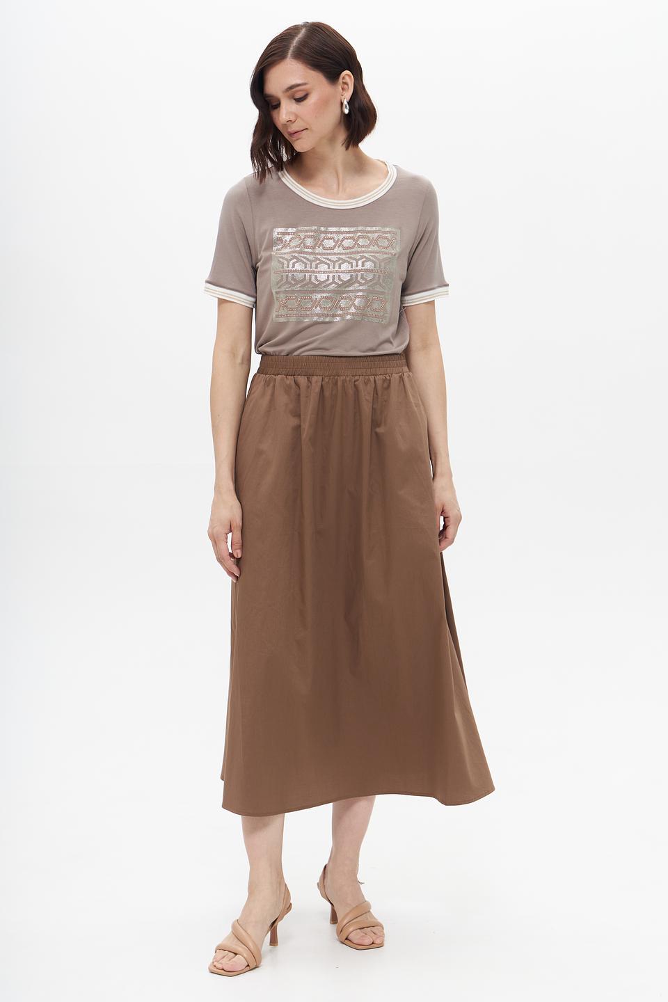 Футболка Tuzzi с узором бежевая