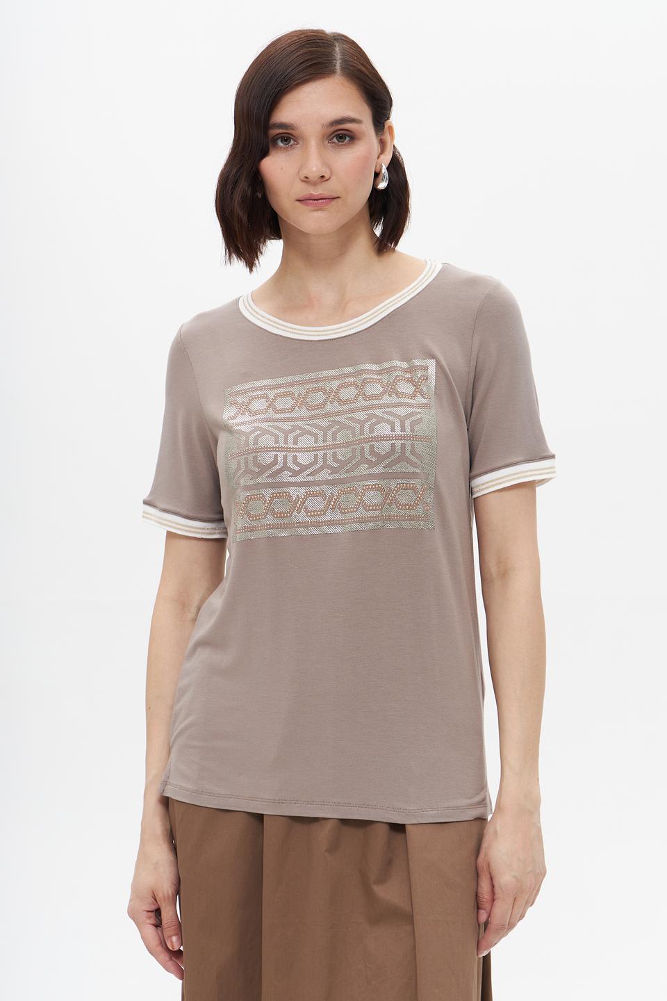 Футболка Tuzzi с узором бежевая