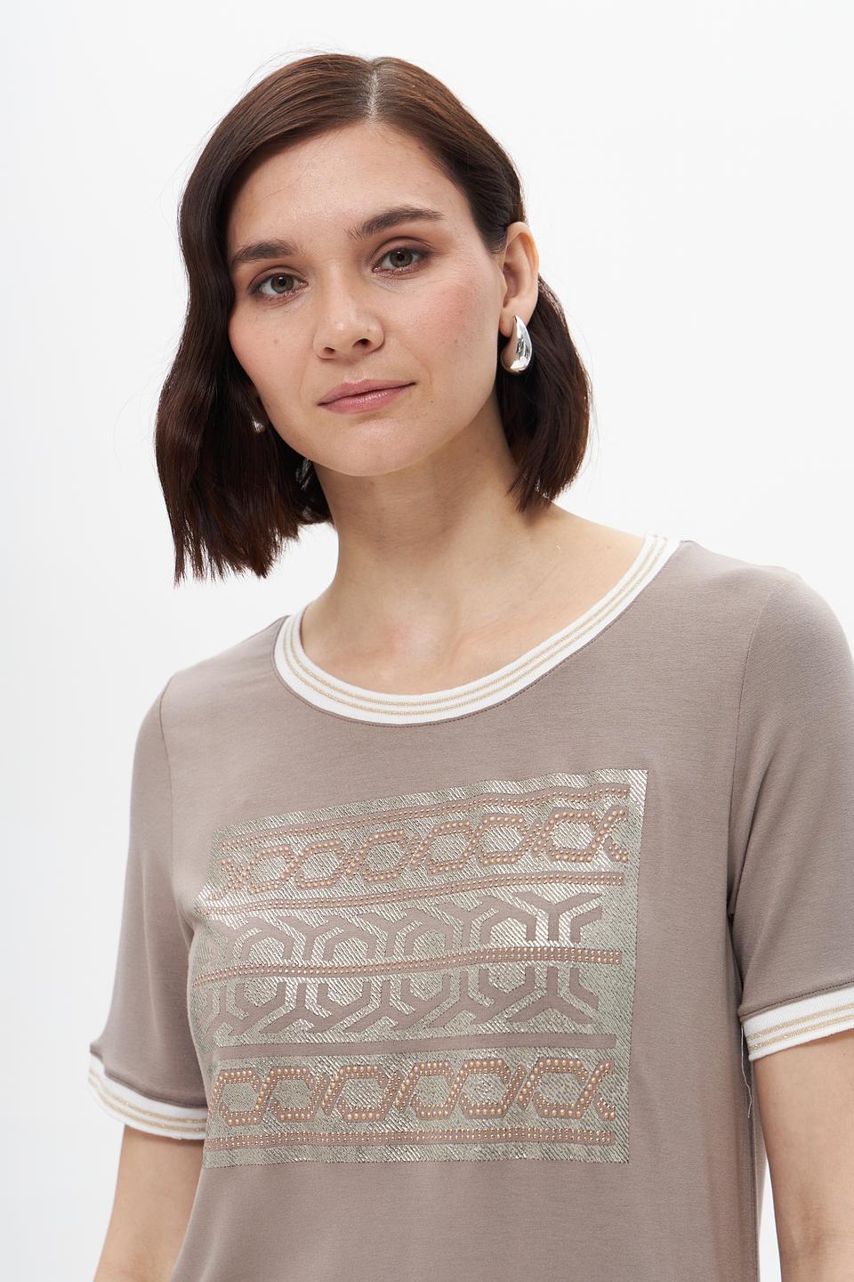 Футболка Tuzzi с узором бежевая
