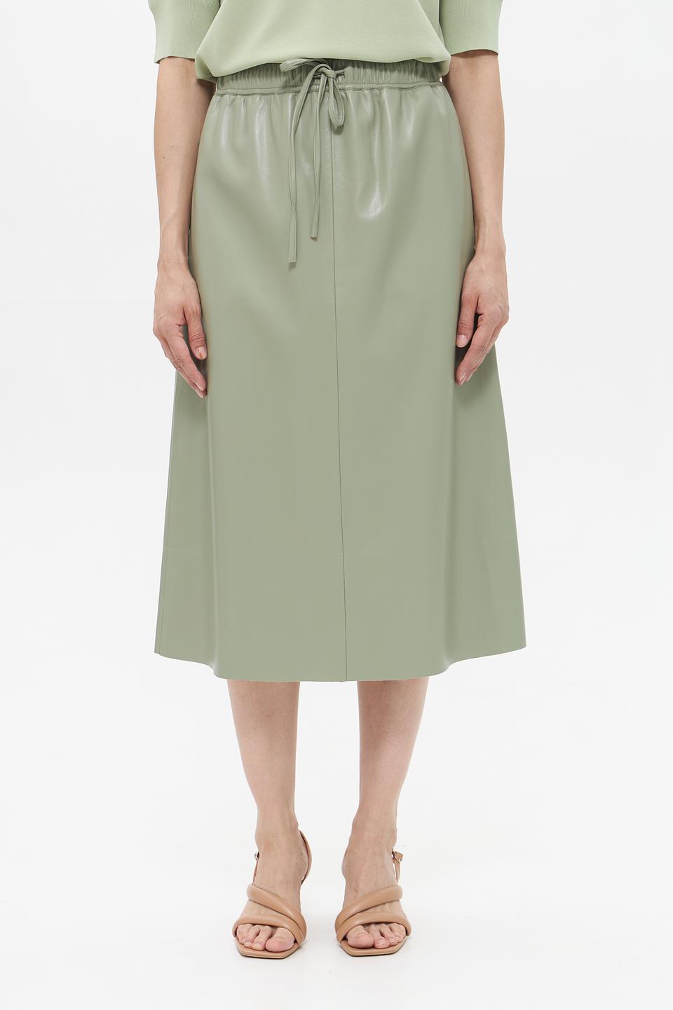Юбка UNQ экокожа с завязками хаки