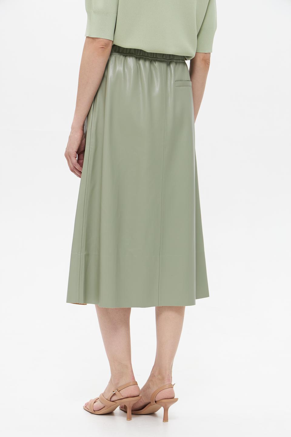 Юбка UNQ экокожа с завязками хаки