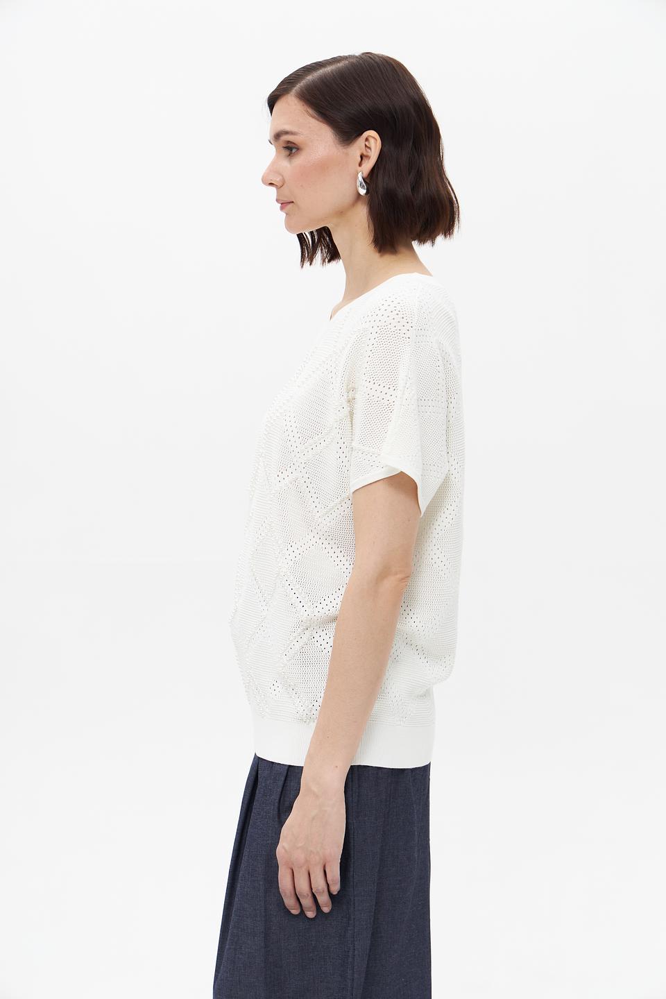 Пуловер UNQ с ажурной вязкой