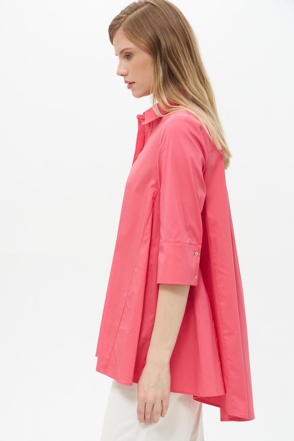 Розовая блуза Catnoir рубашечного кроя с рукавом 3/4