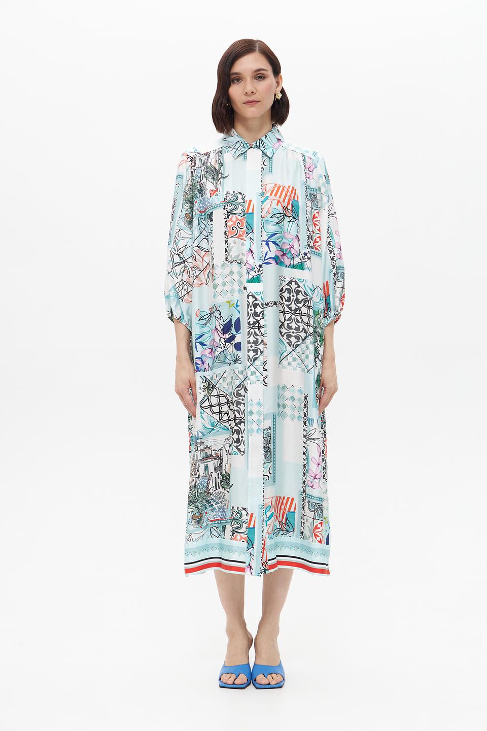 Платье Marc Cain с принтом "Город"