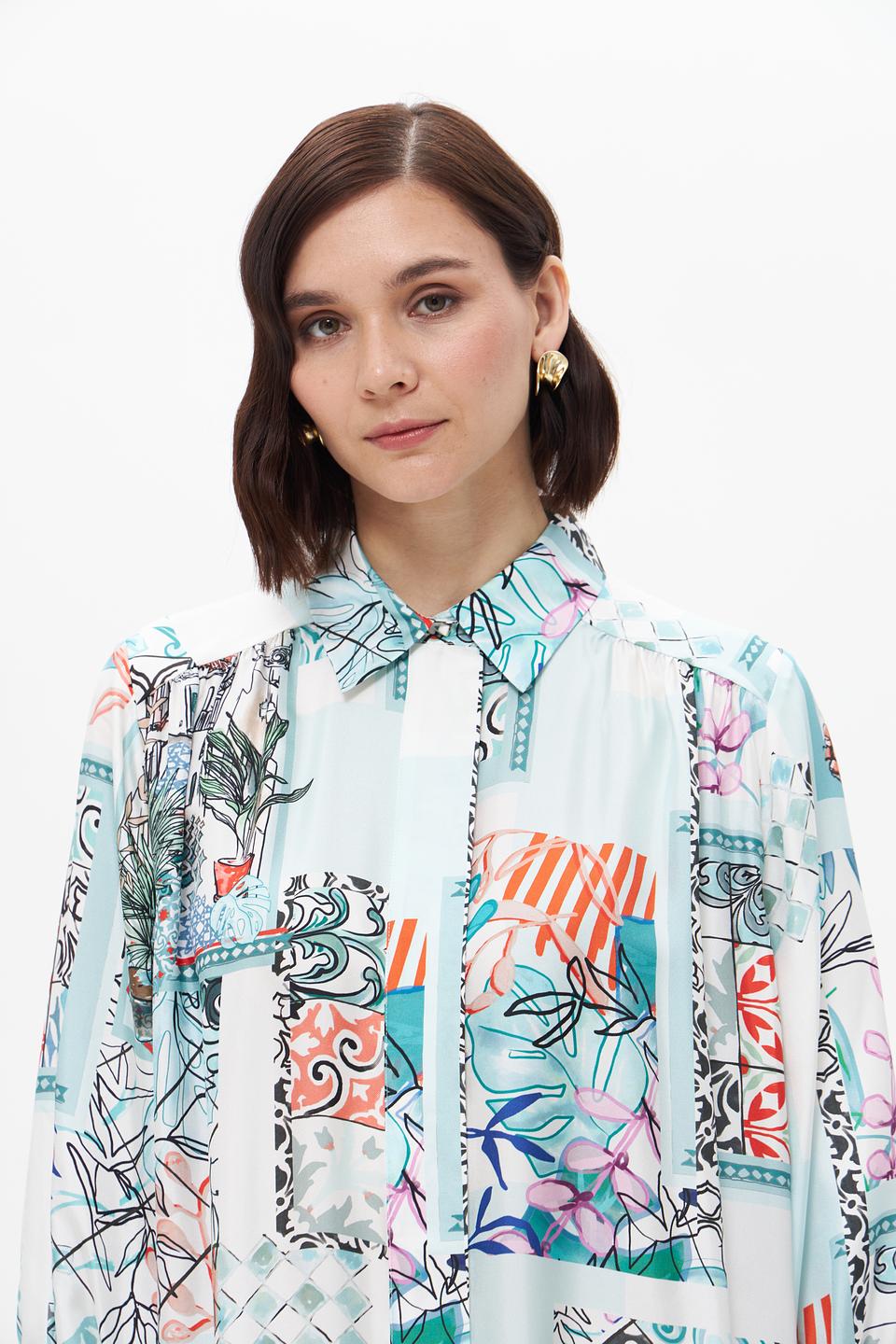 Платье Marc Cain с принтом "Город"