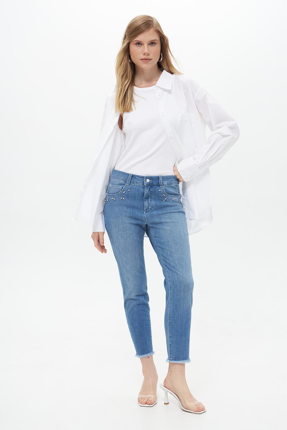 Джинсы с декором Rabe collection голубые