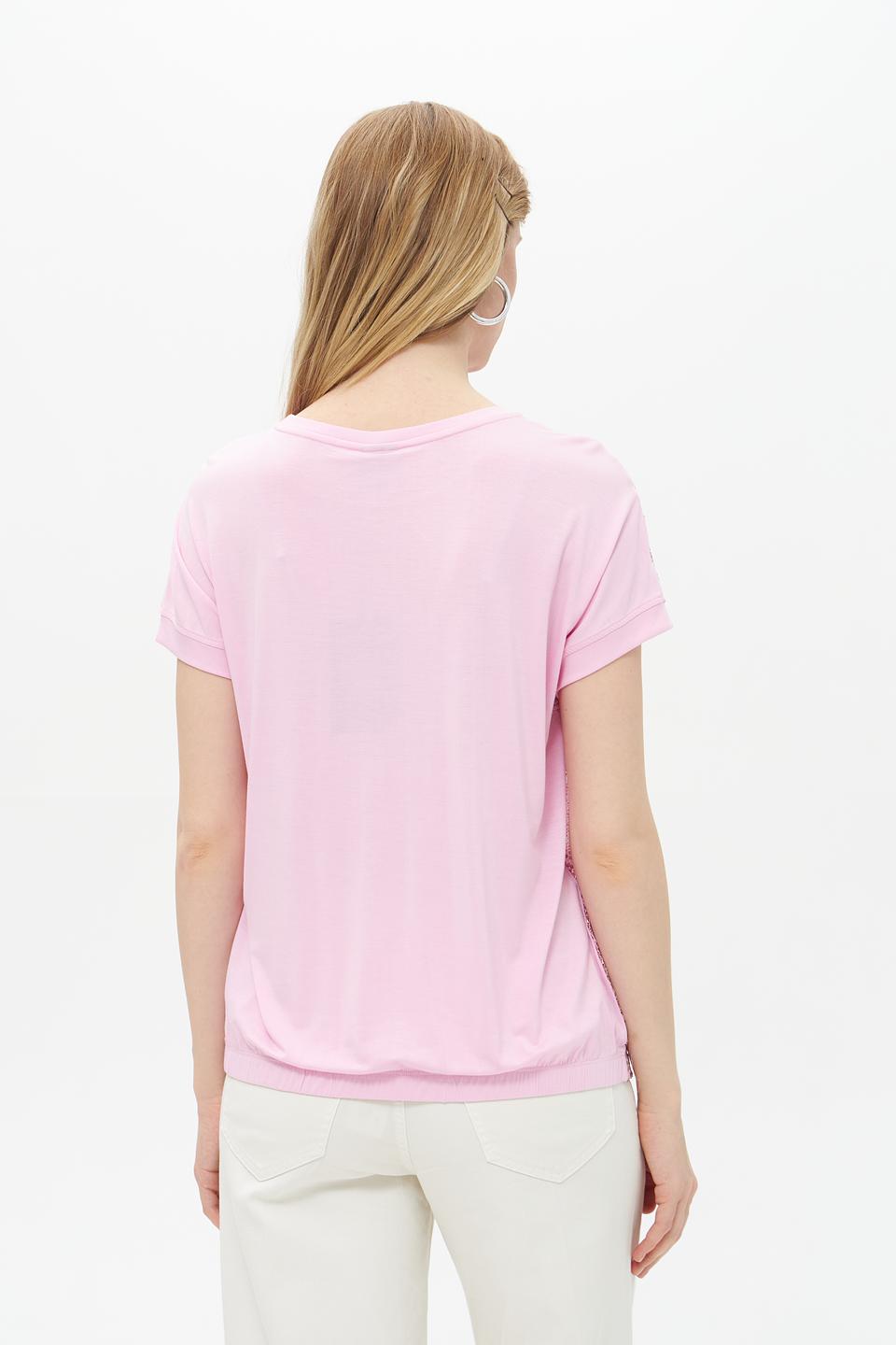 Футболка Rabe collection с пайетками розовый