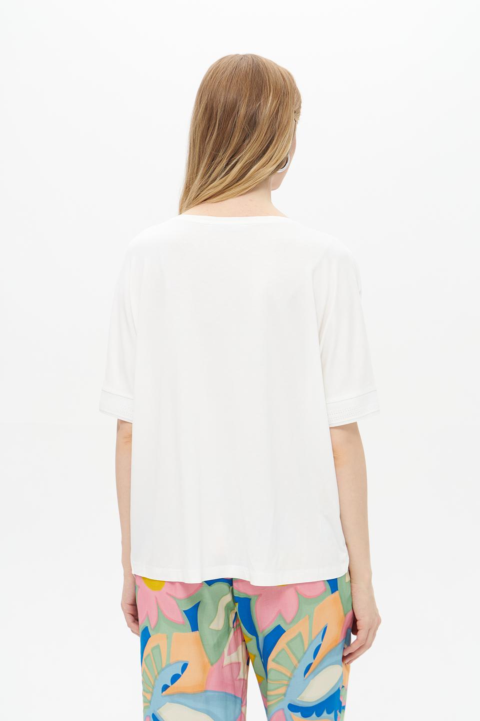 Блуза Lecomte женская белая с коротким рукавом