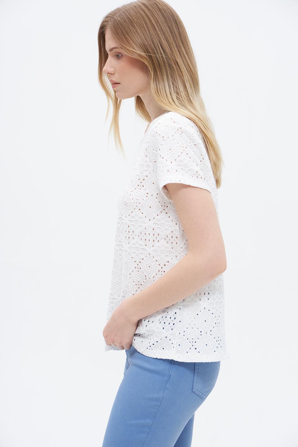 Футболка Taifun с ажуром белый