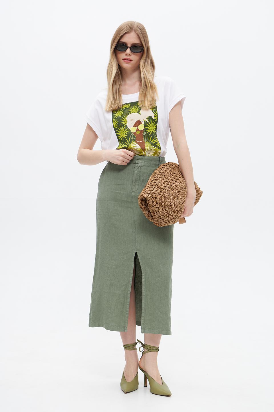 Юбка миди Oui из льна