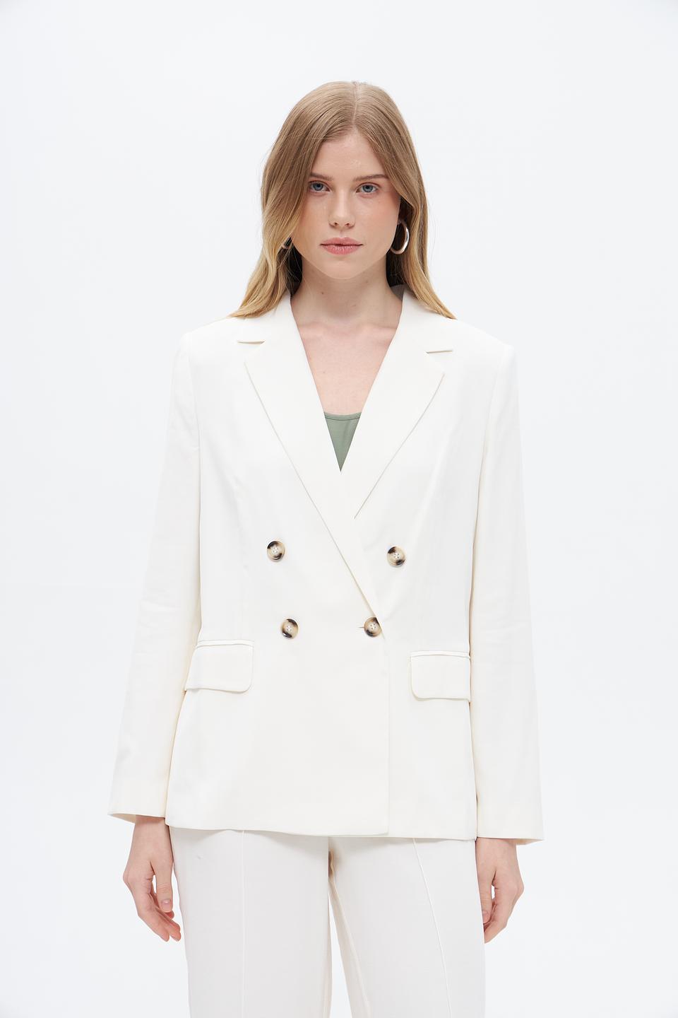 Жакет Oui приталенный, кремовый