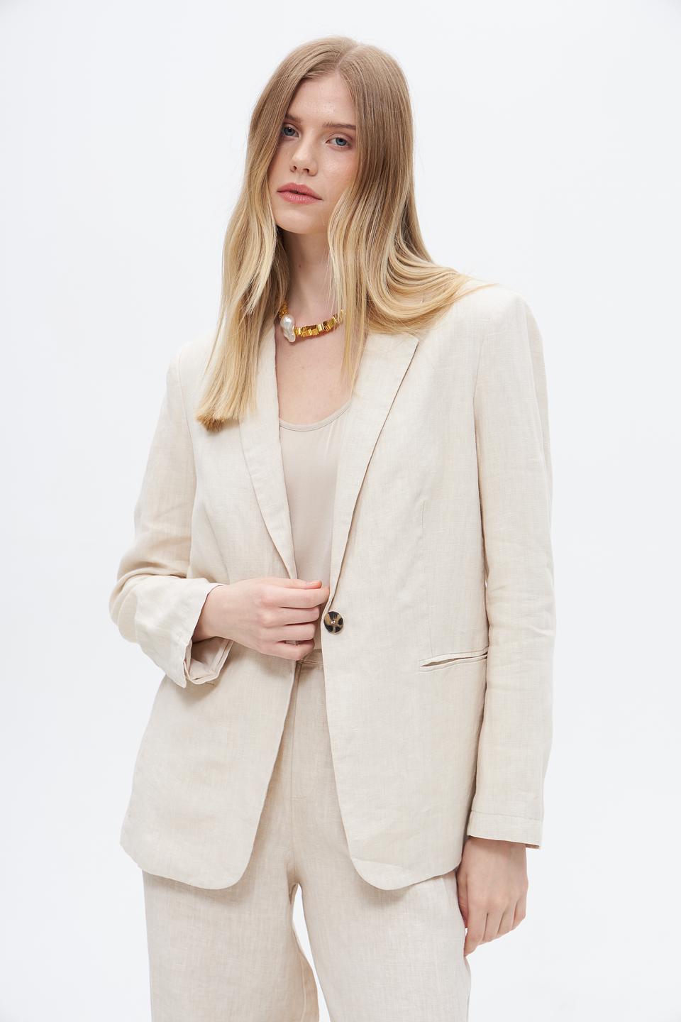 Жакет Oui льняной бежевый
