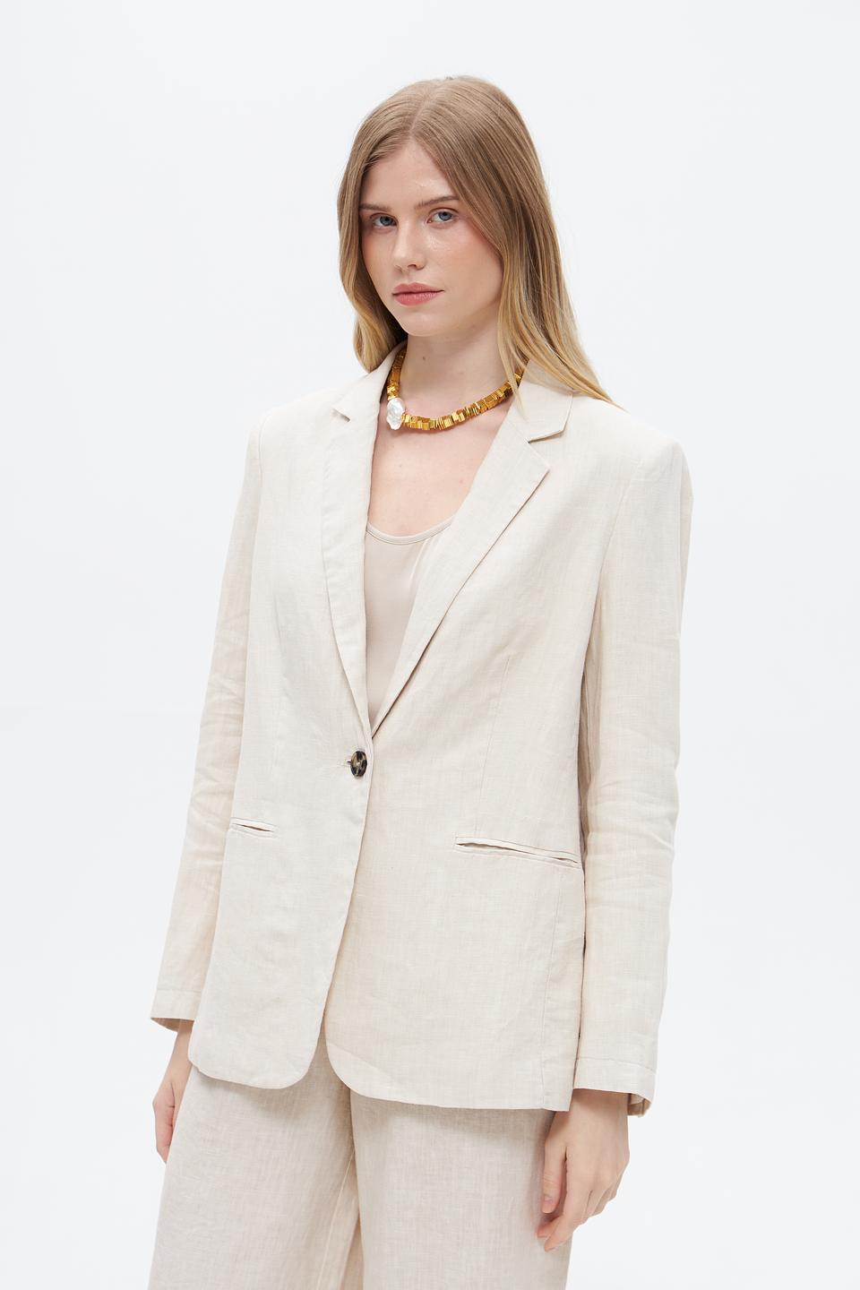 Жакет Oui льняной бежевый