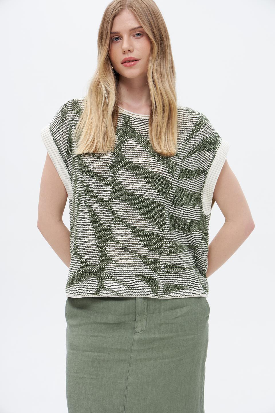 Жилет Oui с узором зелёный