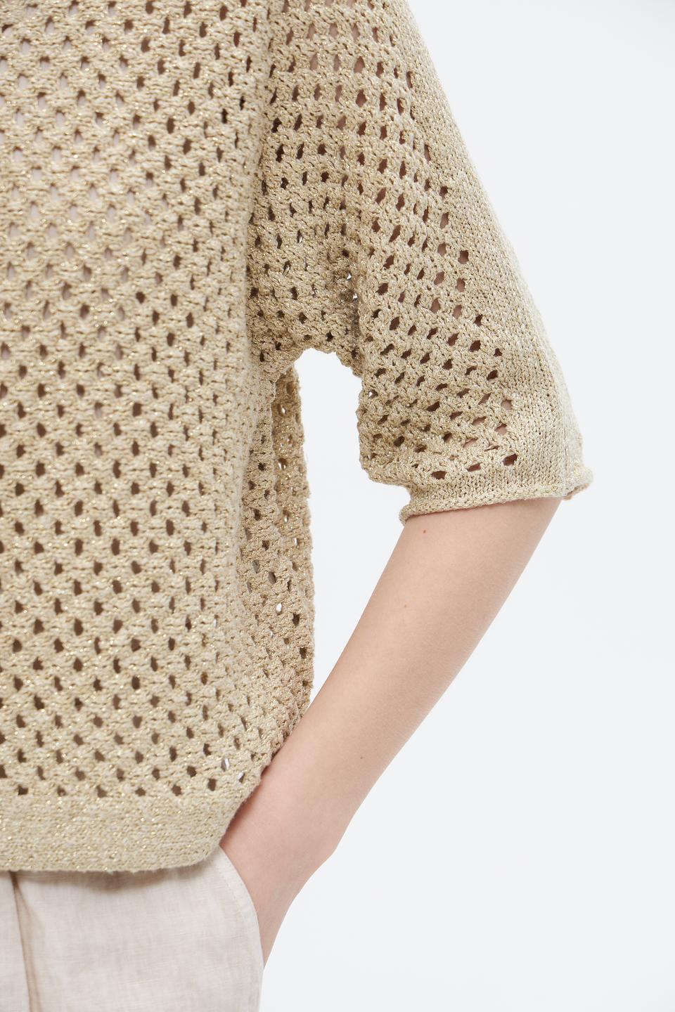 Пуловер Oui ажурный бежевый