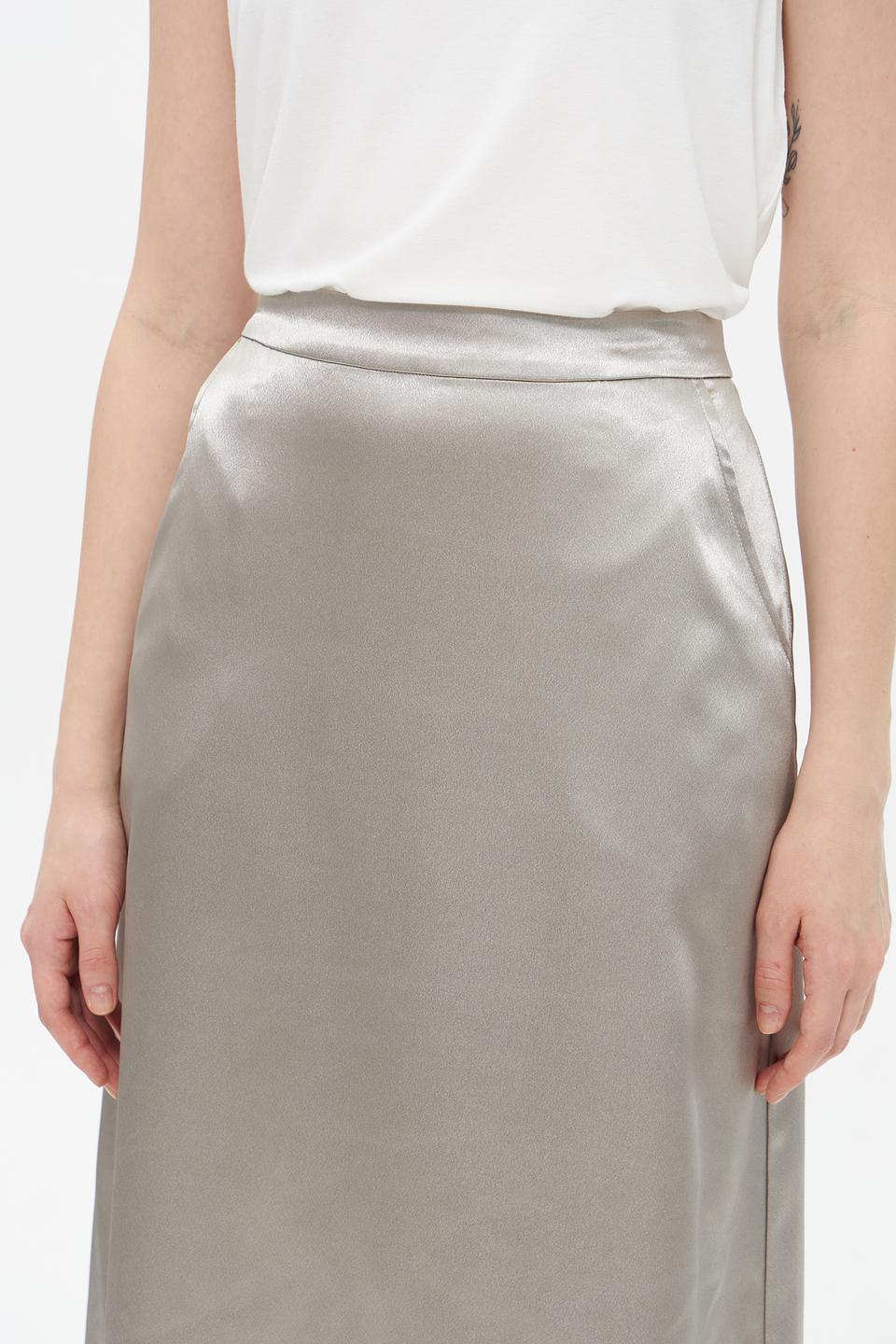 Юбка Lecomte атласная серая