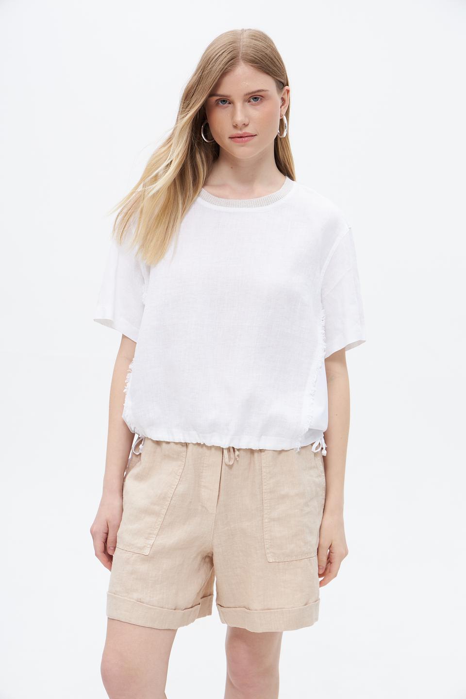 Блуза Oui из льна, белый