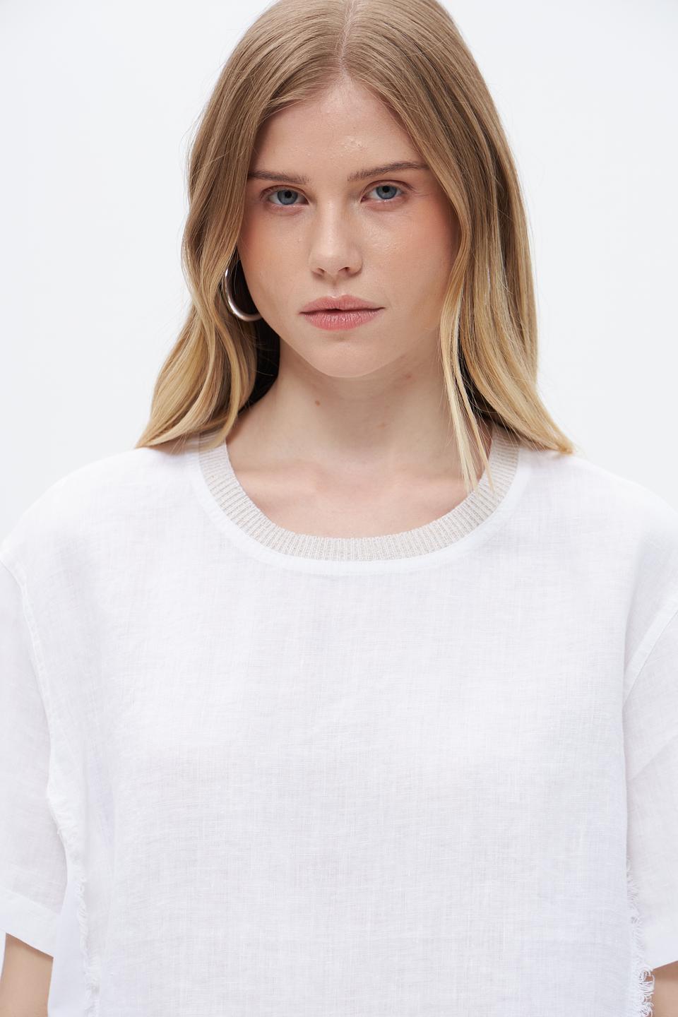 Блуза Oui из льна, белый