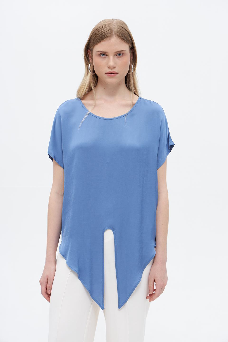 Блуза Oui с завязкой голубая