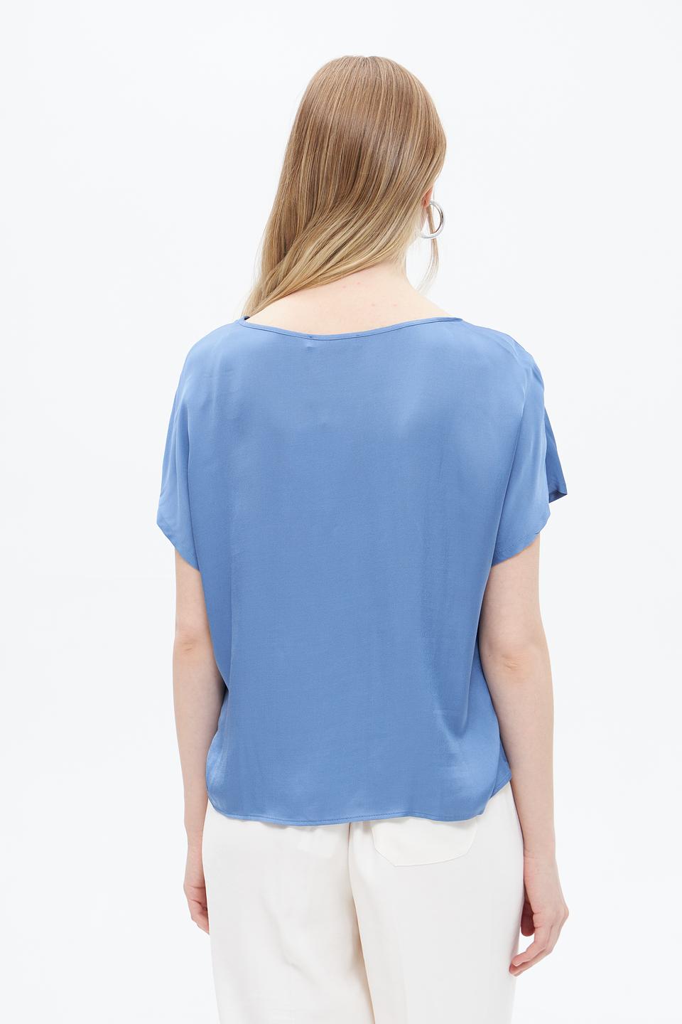 Блуза Oui с завязкой голубая