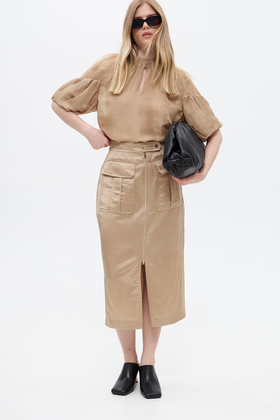 Юбка Marc Cain с карманами бежевая