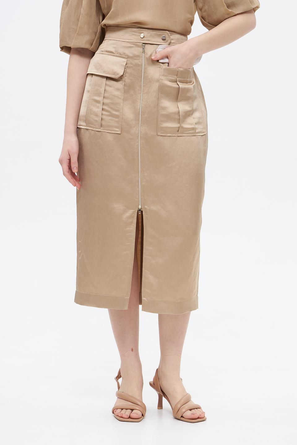 Юбка Marc Cain с карманами бежевая