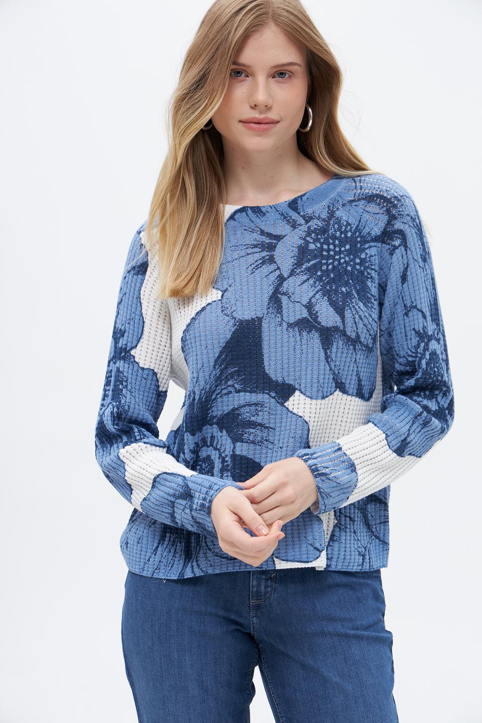 Пуловер Oui с цветочным принтом