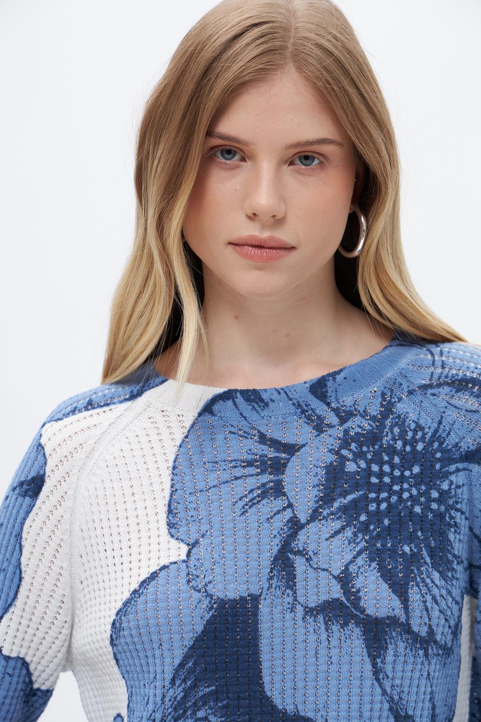 Пуловер Oui с цветочным принтом