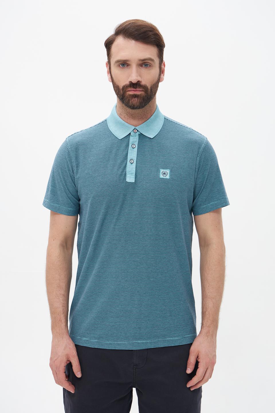 Поло Lerros в полоску бирюзовый