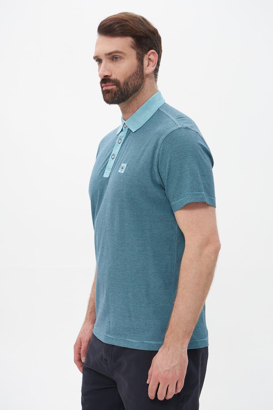 Поло Lerros в полоску бирюзовый