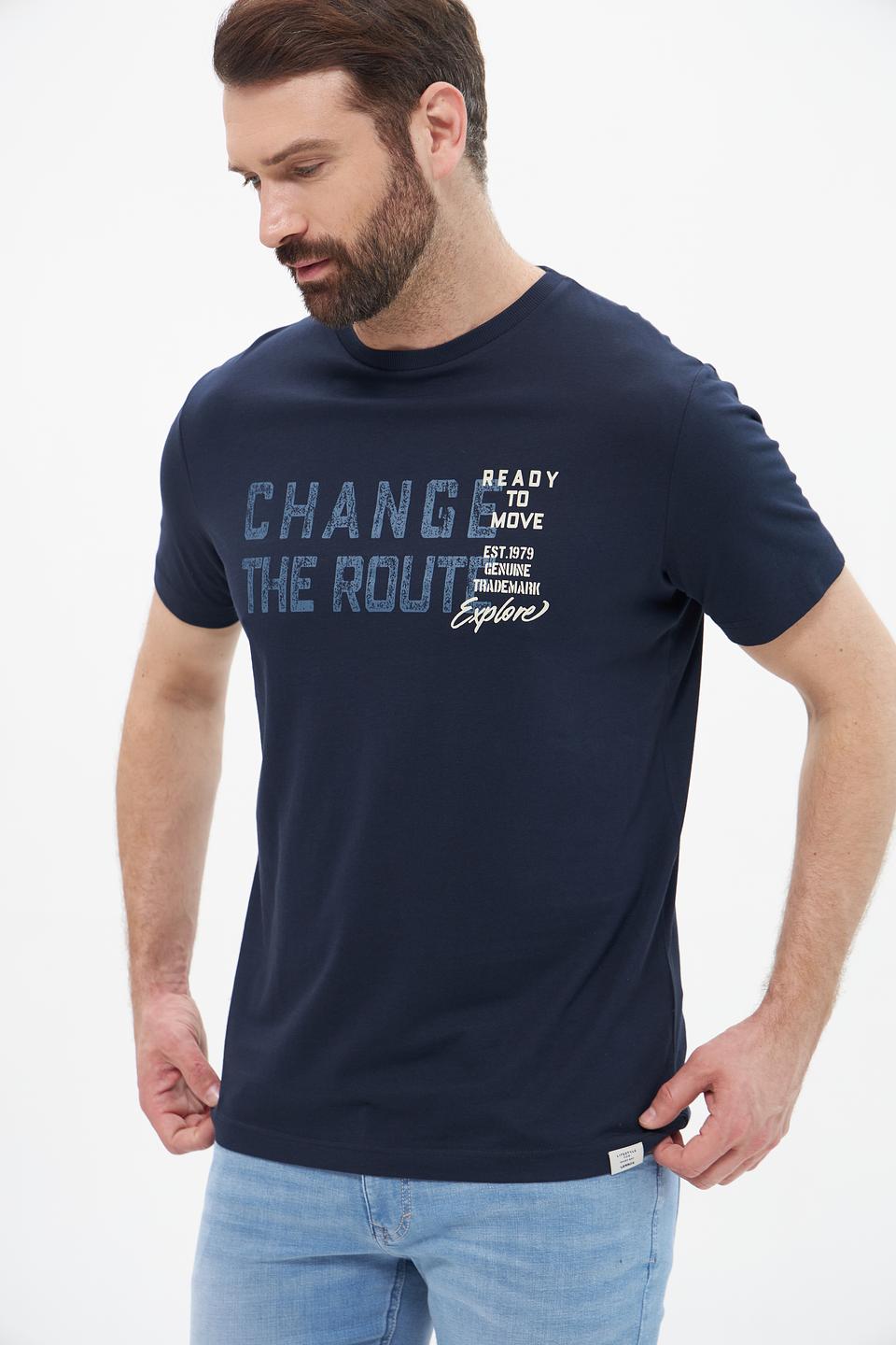 Футболка Lerros с принтом темно-синяя