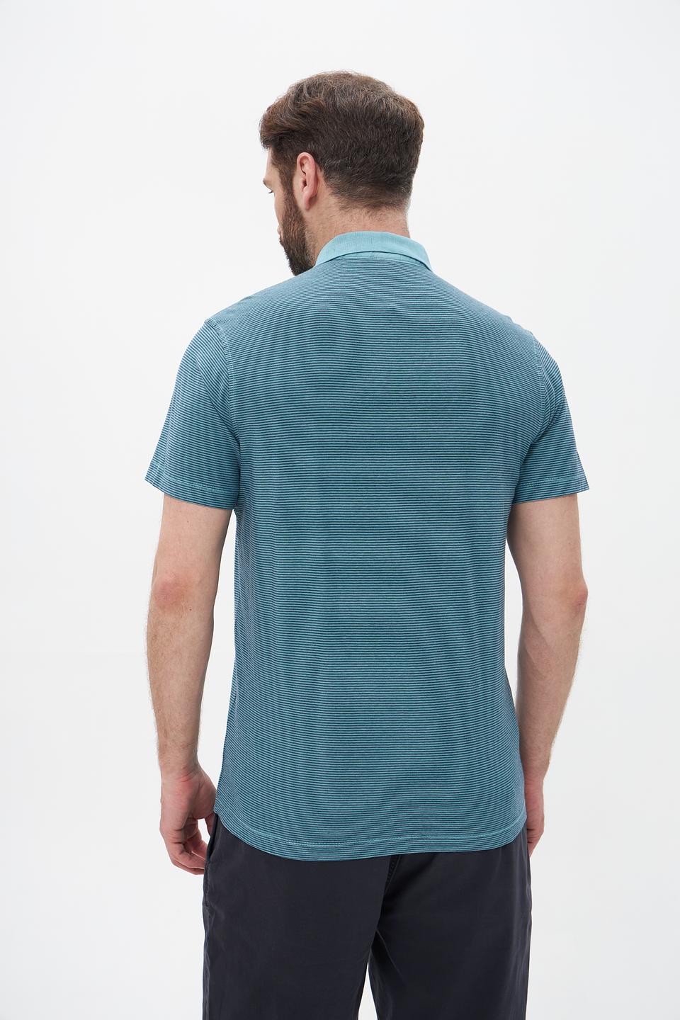 Поло Lerros в полоску бирюзовый