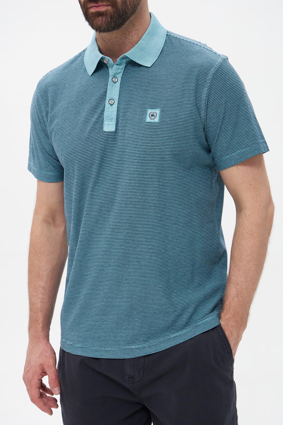 Поло Lerros в полоску бирюзовый