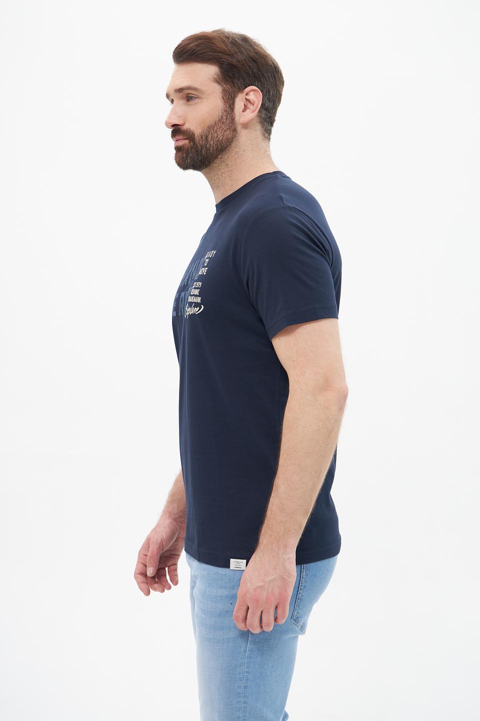 Футболка Lerros с принтом темно-синяя