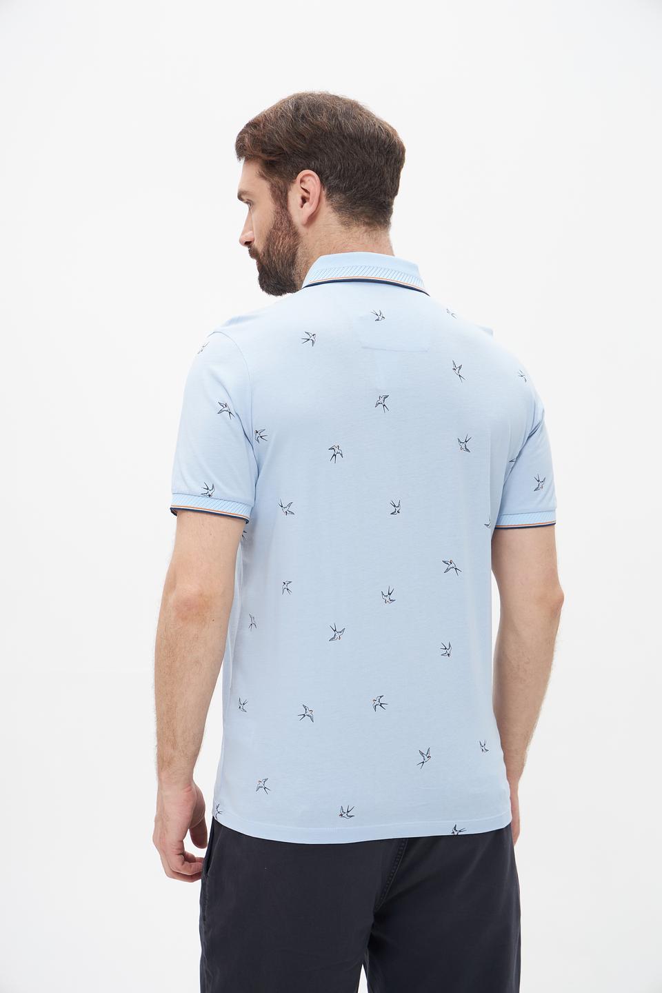 Поло Monte Carlo с принтом голубое
