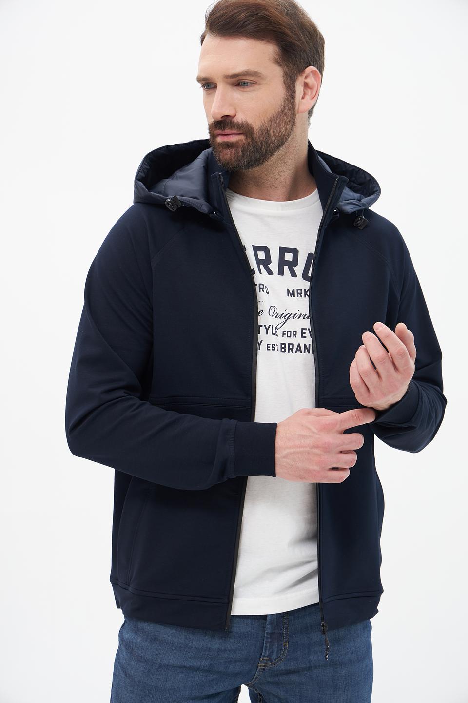 Кардиган Monte Carlo синий с капюшоном