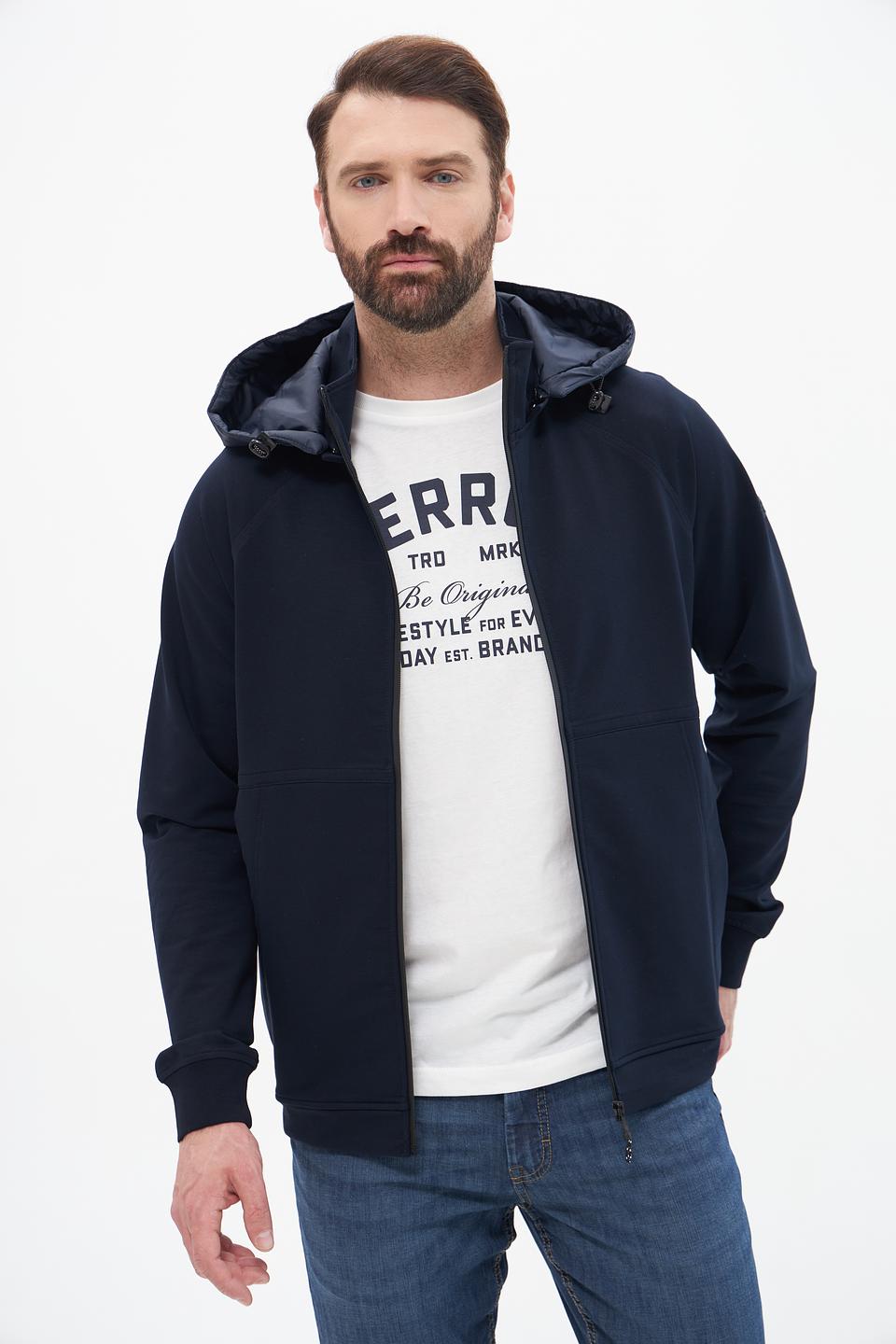 Кардиган Monte Carlo синий с капюшоном