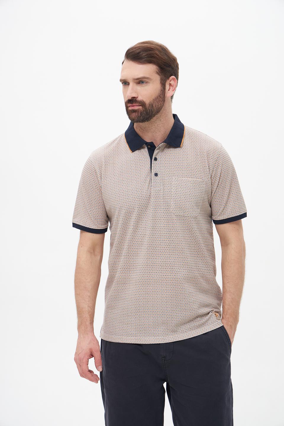 Поло Casa Moda в клетку бежевый